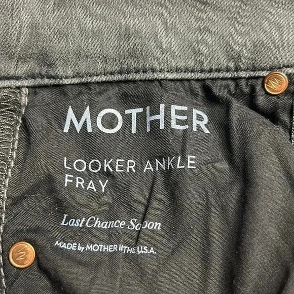 MOTHER The Looker Ankle Fray  women jeans, last chance saloon in grey, Revolve - Picture 9 of 16